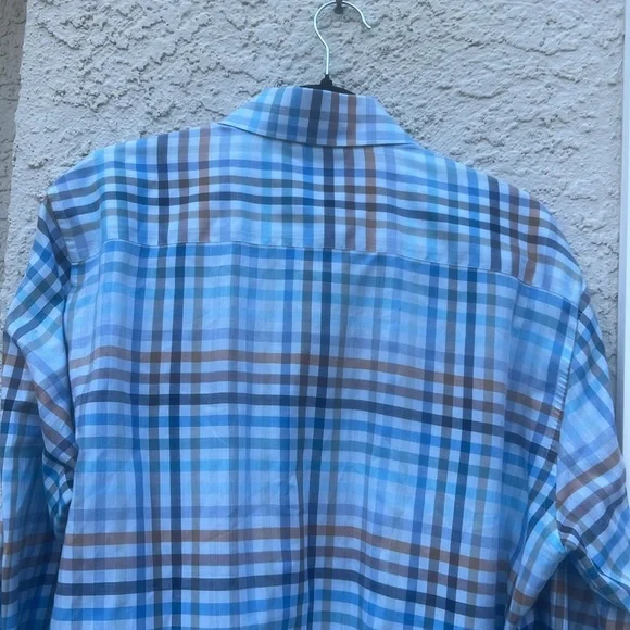 CALDER CARMEL Limited Edition Mens Blue Multi Plaid L/S Button Down Shirt Size L - Picture 7 of 8